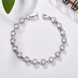 Pink Zircon Heart Bracelet for Women