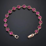 Pink Zircon Heart Bracelet for Women