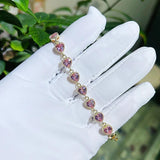 Pink Zircon Heart Bracelet for Women
