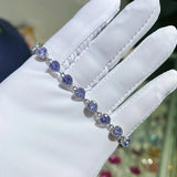 Pink Zircon Heart Bracelet for Women