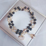 Rose Sisi Double Circle Hair Crystal Chinese Bracelet for Women