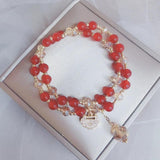 Rose Sisi Double Circle Hair Crystal Chinese Bracelet for Women