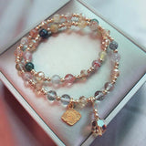 Rose Sisi Double Circle Hair Crystal Chinese Bracelet for Women