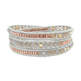 Adjustable Wrap Bracelet with Brass Bead Crystal