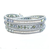 Adjustable Wrap Bracelet with Brass Bead Crystal