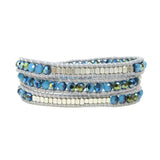 Adjustable Wrap Bracelet with Brass Bead Crystal