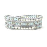 Adjustable Wrap Bracelet with Brass Bead Crystal