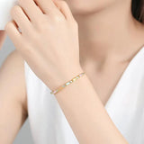 Colorful Cubic Zirconia Slim Charm Bracelet
