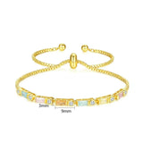 Colorful Cubic Zirconia Slim Charm Bracelet