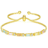 Colorful Cubic Zirconia Slim Charm Bracelet