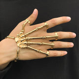 Steam Punk Bracelet For Men Gothic Hand Skull Skeleton Elasticity Adjustable
