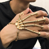 Steam Punk Bracelet For Men Gothic Hand Skull Skeleton Elasticity Adjustable