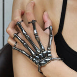 Steam Punk Bracelet For Men Gothic Hand Skull Skeleton Elasticity Adjustable