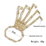 Steam Punk Bracelet For Men Gothic Hand Skull Skeleton Elasticity Adjustable