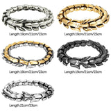 Vintage Titanium Steel Dragon Scale Biker Bracelet for Men