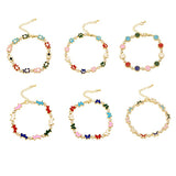 Colorful Drip Oil Butterfly Pendant Gothic Bracelet