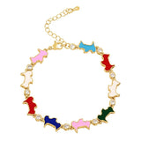 Colorful Drip Oil Butterfly Pendant Gothic Bracelet