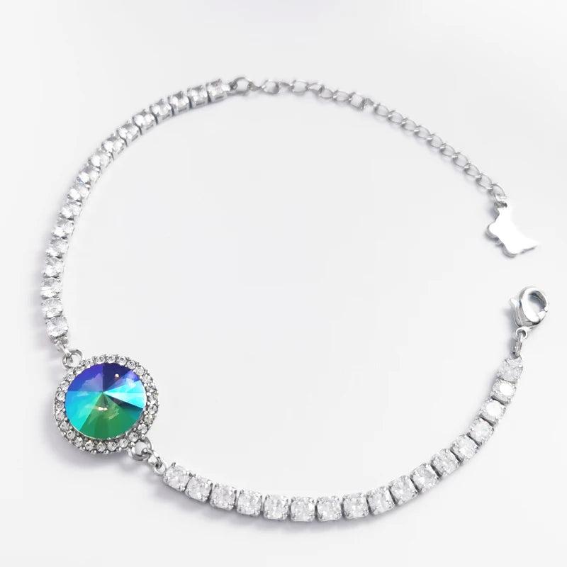 Summer Bracelets for Women Wedding Austrian Crystal Plant Bracelet