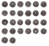 26pcs Metal A-Z Alphabet Snap Buttons for 18mm Snap Bracelet&Bangles DIY Charms