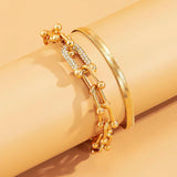 Heavy Metal Bangle Bracelet Copper Chain U Link Crystal Bracelet