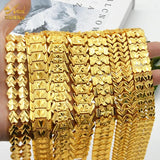 African Bracelets Sets Thick Copper Ethiopian Dubai Couple 24K Jewelry