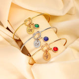 Personalized Knot Bracelet with Birthstone and Initial Charm