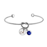 Personalized Knot Bracelet with Birthstone and Initial Charm