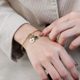 Personalized Knot Bracelet with Birthstone and Initial Charm