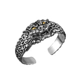 925 Silver Carving Brave Chinese Wind Retro Silver Bracelet