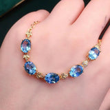 Oval Glass Filled Bracelet Charm Bracelets for Women