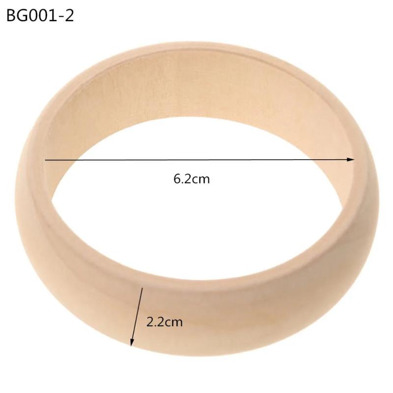 10pcs Unfinished Wooden Bangles Bracelet DIY BG001