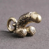 Brass Men Penis Pendant Keychain Chick Pendant