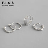 S925 Silver Ear Cuff Chain Double-Layer Earrings Stackable Clip - No Piercing
