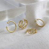 S925 Silver Ear Cuff Chain Double-Layer Earrings Stackable Clip - No Piercing