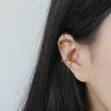 S925 Silver Ear Cuff Chain Double-Layer Earrings Stackable Clip - No Piercing