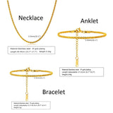 Sparkling Anklet Bracelet for Women, Stainless Steel Chain Anklets Foot Link
