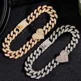 Crystal Heart Cuban Chain Anklets Bling Anklet Bracelet