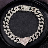 Crystal Heart Cuban Chain Anklets Bling Anklet Bracelet