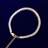 Bubble Letter Tennis Chain Anklets Hip Hop Jewelry Adjustable