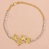 Stonefans Rhinestone Butterfly Foot Chain Anklet for Women