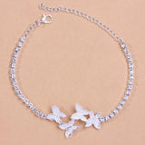 Stonefans Rhinestone Butterfly Foot Chain Anklet for Women