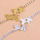 Stonefans Rhinestone Butterfly Foot Chain Anklet for Women