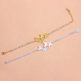Stonefans Rhinestone Butterfly Foot Chain Anklet for Women