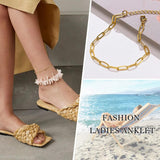 Minimalist Stainless Steel Paperclip Anklet with Evil Eye Charm