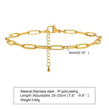 Minimalist Stainless Steel Paperclip Anklet with Evil Eye Charm