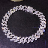 Cuban Link Chain Anklet Bracelet Iced Out Rhinestones Ankle Chain