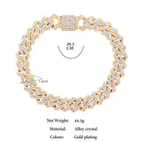 Cuban Link Chain Anklet Bracelet Iced Out Rhinestones Ankle Chain