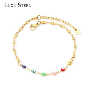 Colorful Evil Eye Anklet Stainless Steel Bohemian Ankle Bracelet