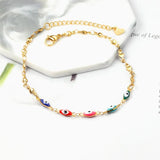 Colorful Evil Eye Anklet Stainless Steel Bohemian Ankle Bracelet