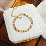 Stainless Steel Plated Anklet Chain Cuban Link Bracelet Women Men